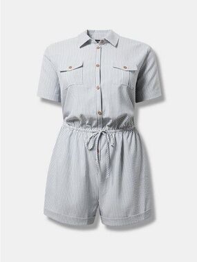 Torrid Striped Seersucker Romper Size 2X